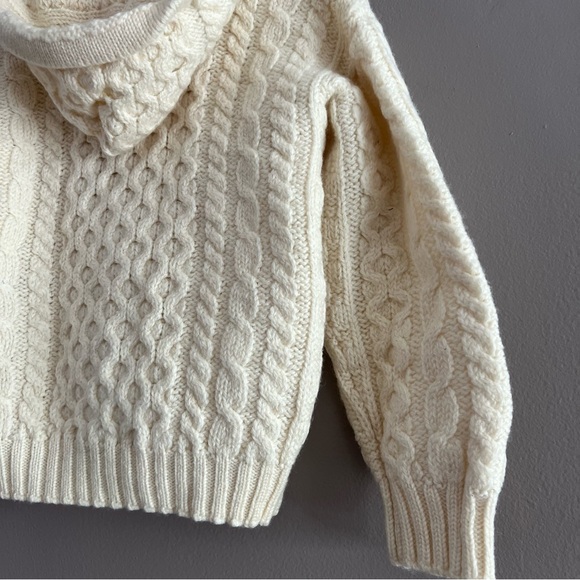 Aran Crafts 100% Merino Wool Kids Hooded Knit Cardigan Zip Sweater 6-7 Years - Picture 8 of 16